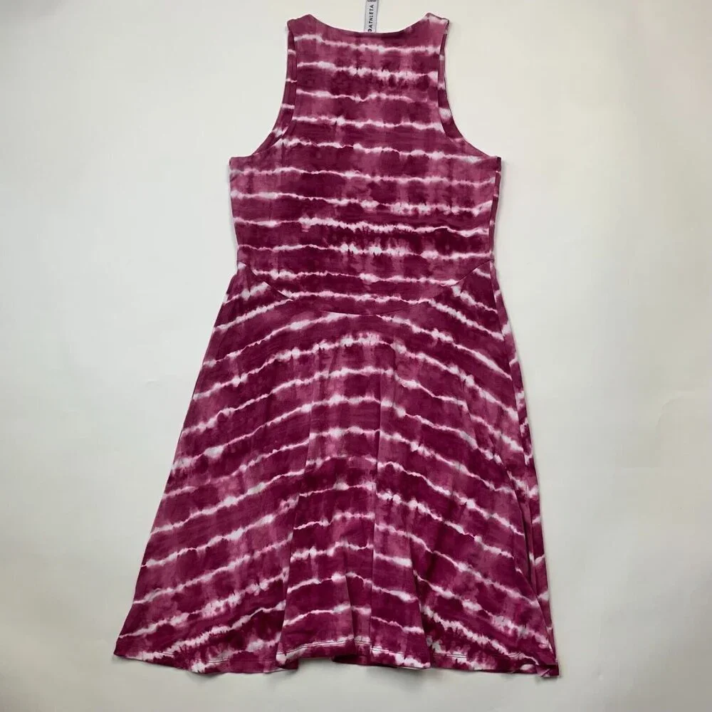 Athleta Santorini Thera Womens Dress Size Small Pink White Tie Dye Sleeveless - Picture 2 of 5